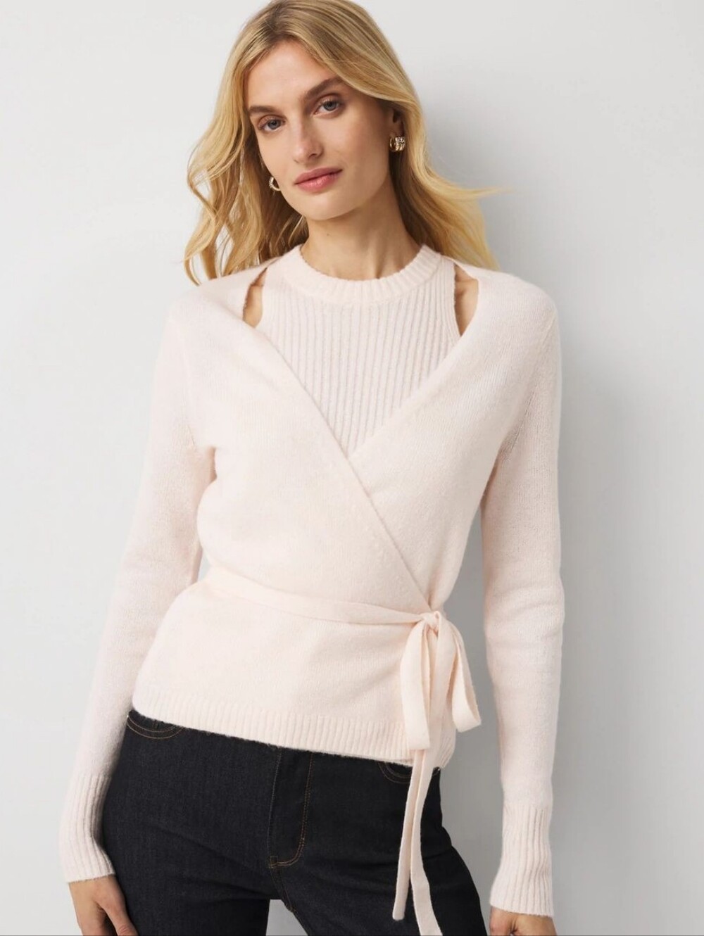 White House Black Market Two-in-One Wrap Cardigan XL